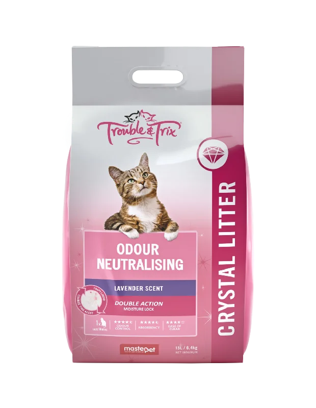 Trouble and Trix Odour Neutralising Lavender Crystal Cat Litter 15L