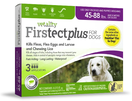 Vetality Firstect Plus Monthly Topical Flea and Tick Treatment for Large Dogs