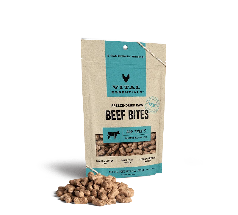 Vital Essentials Freeze-Dried Beef Bites Dog Treats