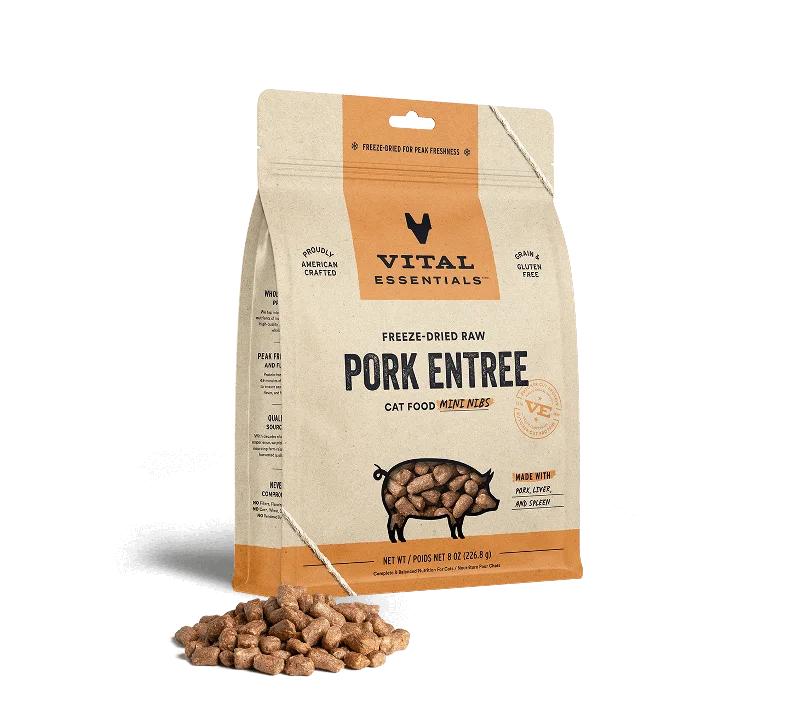 Vital Essentials Pork Entree Mini Nibs Freeze-Dried Raw Cat Food