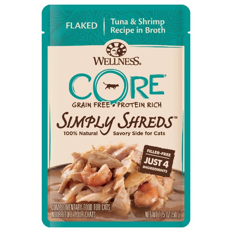 Wellness CORE Simply Shreds Flaked Tuna and Shrimp Recipe Wet Cat Food 50g x 12