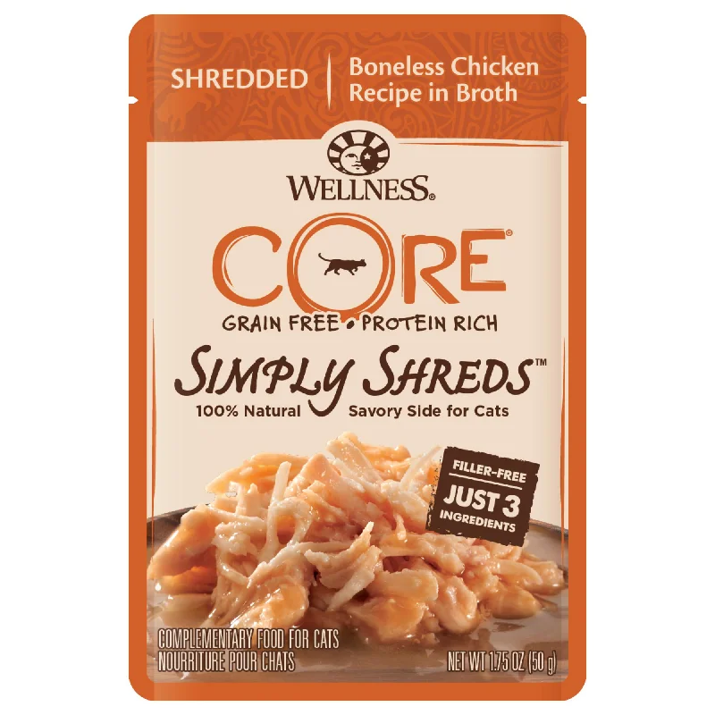 Wellness CORE Simply Shreds Shredded Chicken Recipe in Broth Wet Cat Food 50g x 12