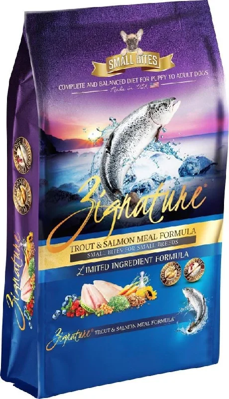 Zignature Small Bites Grain Free Trout & Salmon Formula Dry Dog Food