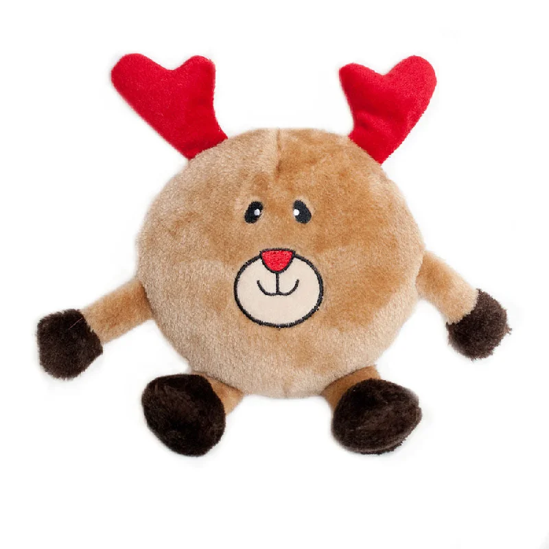 Zippy Paws Christmas Brainey Reindeer Soft Squeaky Dog Toy